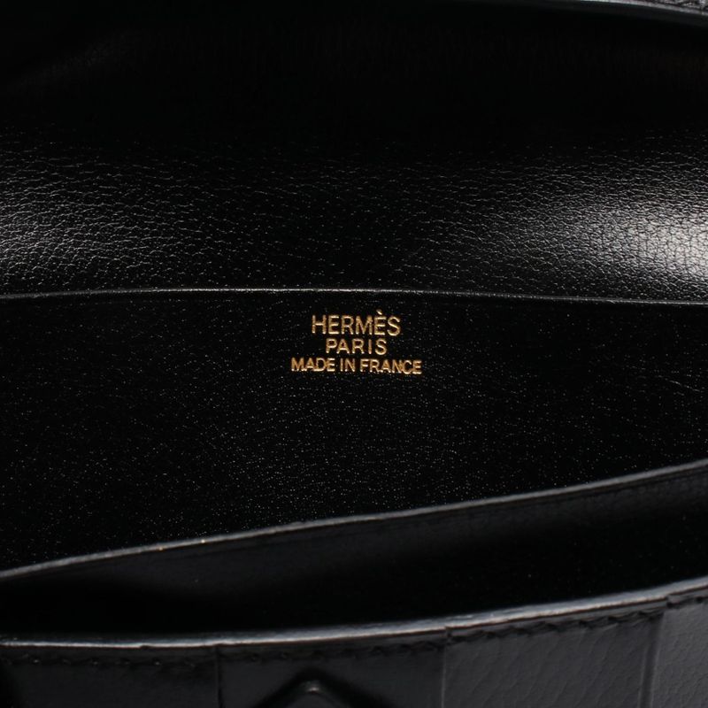 Hermes Bifold Long Wallet Bearn Souffle Black Calf Bearn Bifold Long Wallet