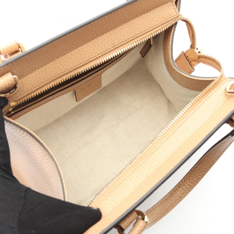 Gucci Handbag Soho Interlocking G 607722 Beige Leather Soho Interlocking 2way