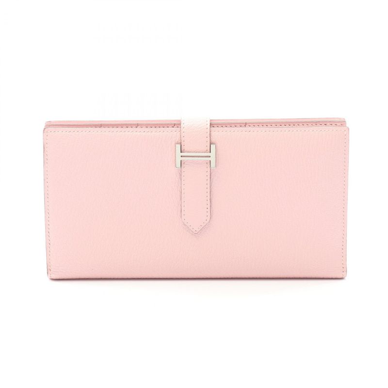 Hermes Bifold Long Wallet Bearn Souffle Rose Sakura Leather Bearn Souffle Rose