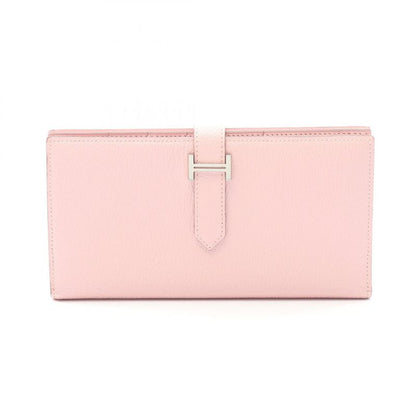 Hermes Bifold Long Wallet Bearn Souffle Rose Sakura Leather Bearn Souffle Rose