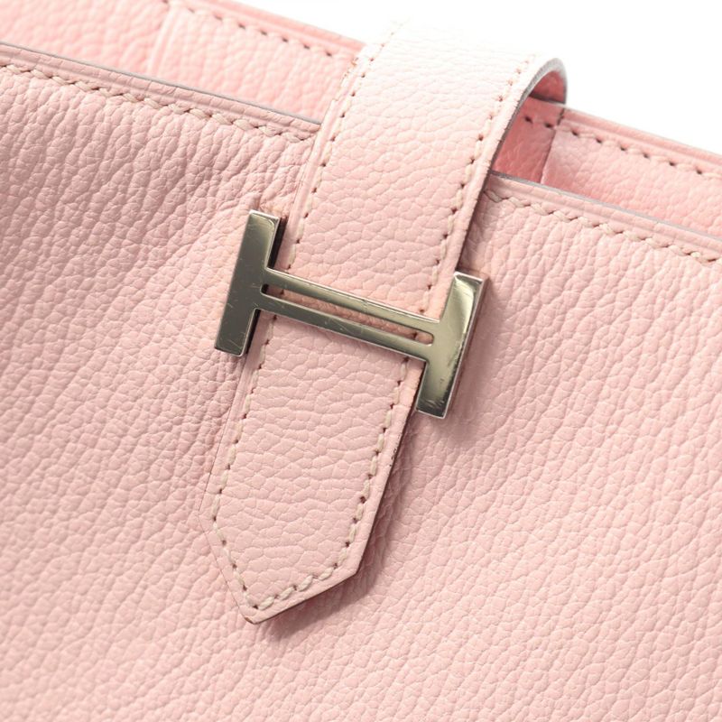 Hermes Bifold Long Wallet Bearn Souffle Rose Sakura Leather Bearn Souffle Rose