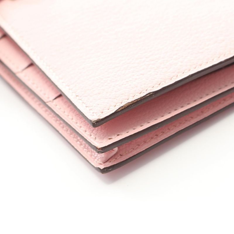 Hermes Bifold Long Wallet Bearn Souffle Rose Sakura Leather Bearn Souffle Rose