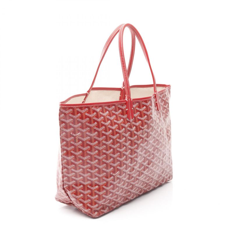 Goyard Tote Saint Louis PM St Louis AMA Red PVC Coated Canvas Leather Purse Bag