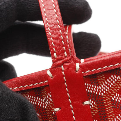 Goyard Tote Saint Louis PM St Louis AMA Red PVC Coated Canvas Leather Purse Bag