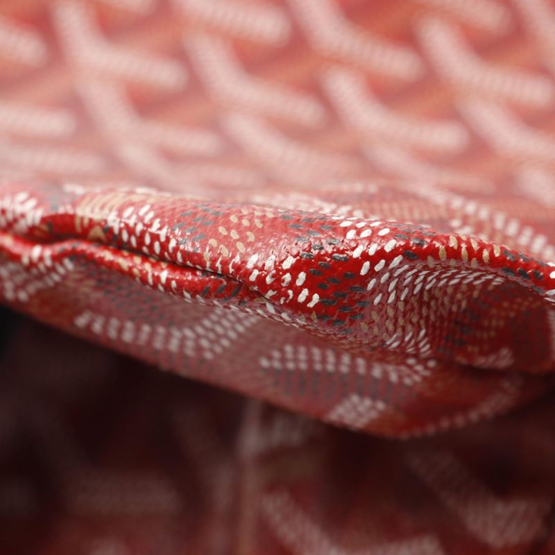 Goyard Tote Saint Louis PM St Louis AMA Red PVC Coated Canvas Leather Purse Bag