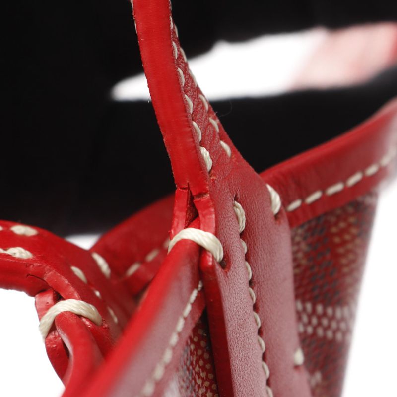 Goyard Tote Saint Louis PM St Louis AMA Red PVC Coated Canvas Leather Purse Bag