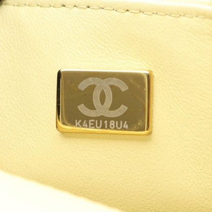 Chanel Shoulder Bag Mini Matelasse As3849 Pastel Yellow Lambskin Matelasse