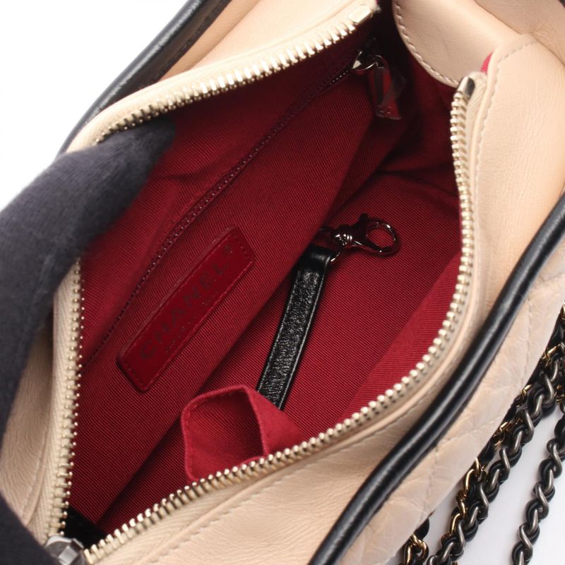 Chanel Shoulder Bag Gabrielle De Chanel Small Hobo A91810 Beige/black Leather
