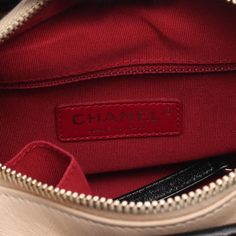 Chanel Shoulder Bag Gabrielle De Chanel Small Hobo A91810 Beige/black Leather