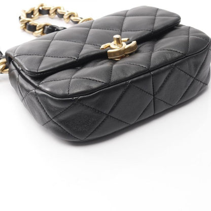 Chanel Shoulder Bag Mini Matelasse As3205 Black Lambskin Matelasse Small Flap