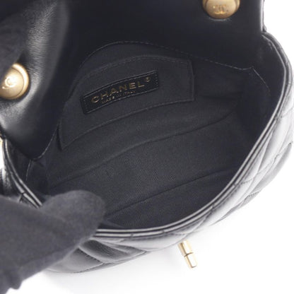 Chanel Shoulder Bag Mini Matelasse As3205 Black Lambskin Matelasse Small Flap
