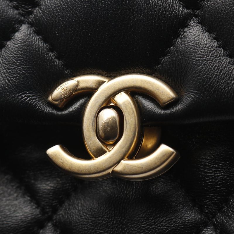 Chanel Shoulder Bag Mini Matelasse As3205 Black Lambskin Matelasse Small Flap