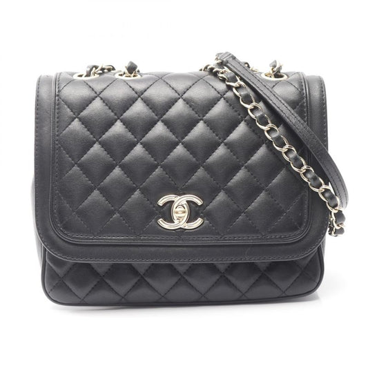 Chanel Shoulder Bag Matelasse A57896 Black Lambskin Matelasse Chain Shoulder