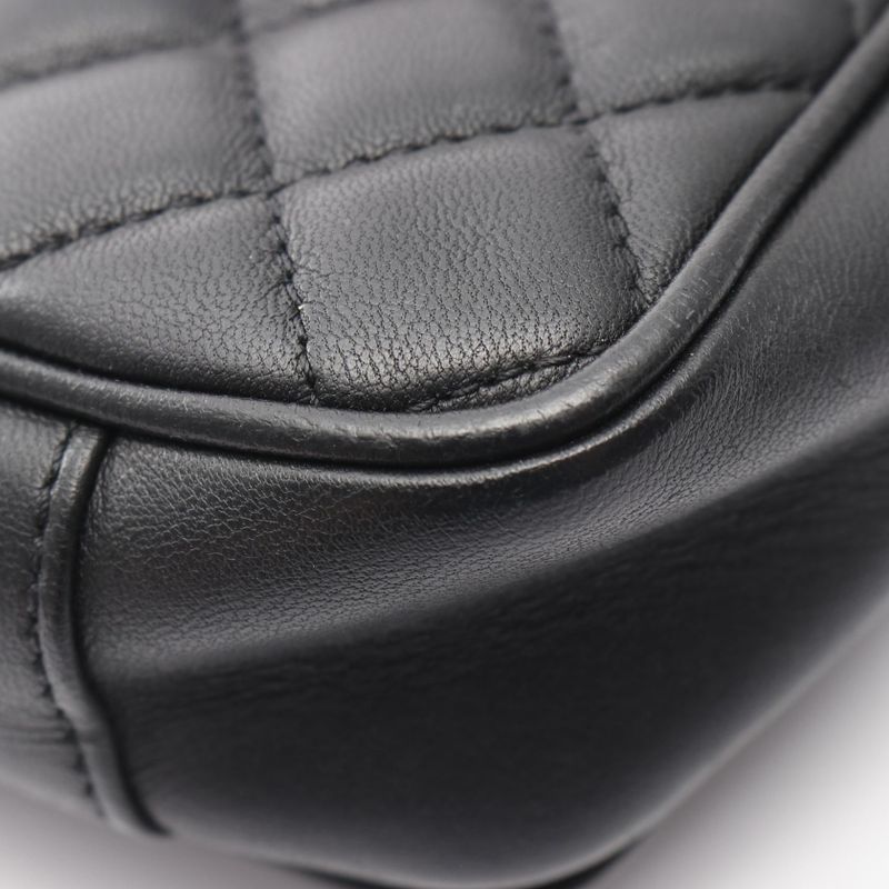 Chanel Shoulder Bag Matelasse A57896 Black Lambskin Matelasse Chain Shoulder