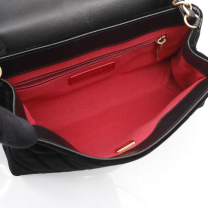 Chanel Shoulder Bag Matelasse Black Fabric Matelasse Chain Shoulder Women Used A