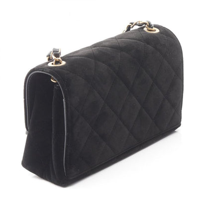 Chanel Shoulder Bag Matelasse Black Fabric Matelasse Chain Shoulder Women Used A
