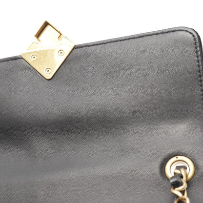 Chanel Shoulder Bag Matelasse Black Fabric Matelasse Chain Shoulder Women Used A