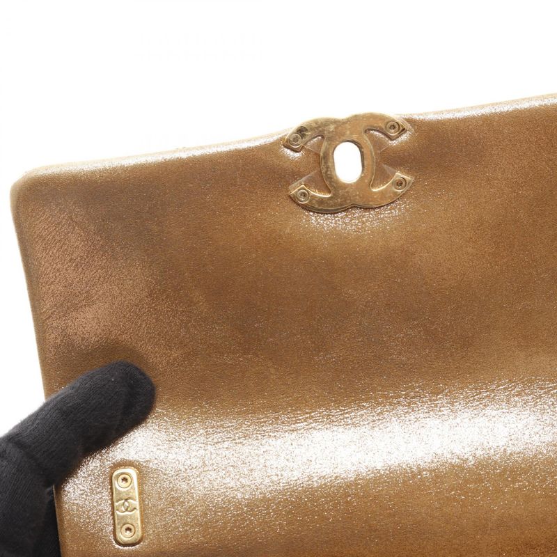 Chanel Shoulder Bag Matelasse Coco Mark As4595 Brown Gold Leather Matelasse