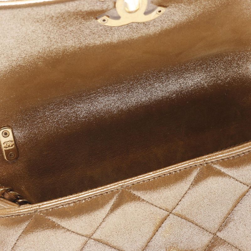 Chanel Shoulder Bag Matelasse Coco Mark As4595 Brown Gold Leather Matelasse