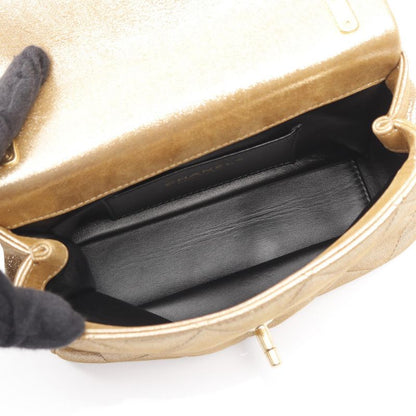 Chanel Shoulder Bag Matelasse Coco Mark As4595 Brown Gold Leather Matelasse