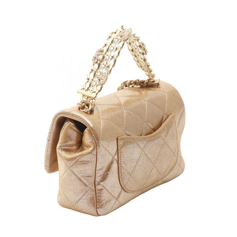 Chanel Shoulder Bag Matelasse Coco Mark As4595 Brown Gold Leather Matelasse