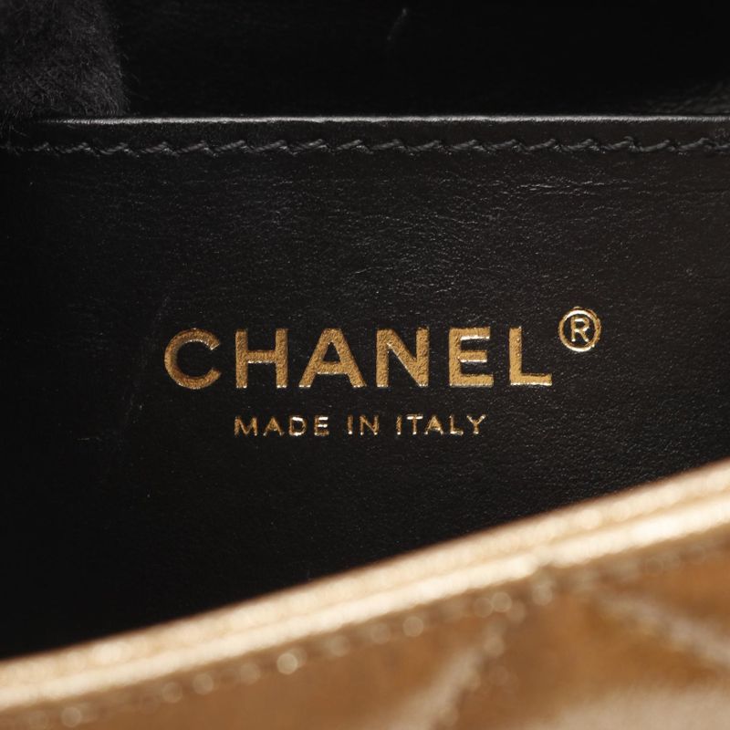 Chanel Shoulder Bag Matelasse Coco Mark As4595 Brown Gold Leather Matelasse