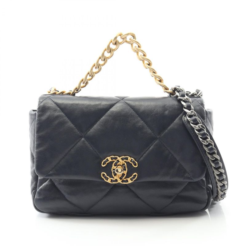Chanel Shoulder Bag 19 Dizneuf Matelasse As1160 Navy Lambskin (sheepskin)