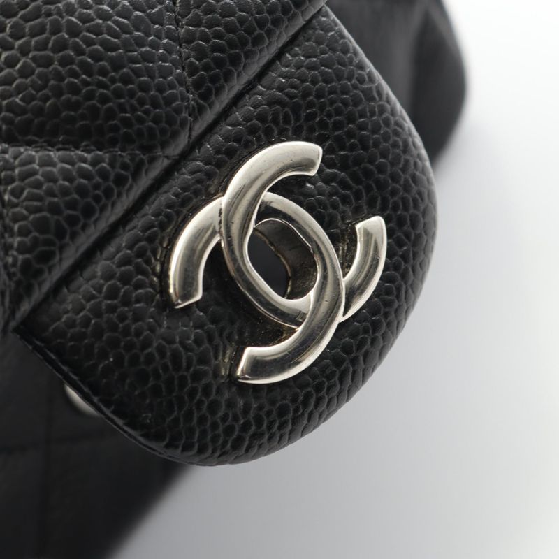 Chanel Shoulder Bag Mini Matelasse Black Leather Calf Mini Matelasse Chain