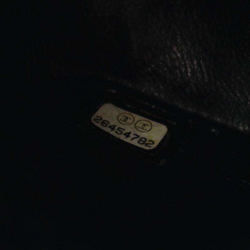 Chanel Shoulder Bag Mini Matelasse Black Leather Calf Mini Matelasse Chain