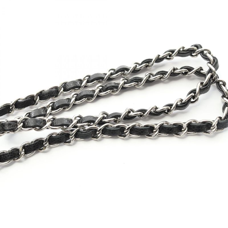 Chanel Shoulder Bag Mini Matelasse Black Leather Calf Mini Matelasse Chain