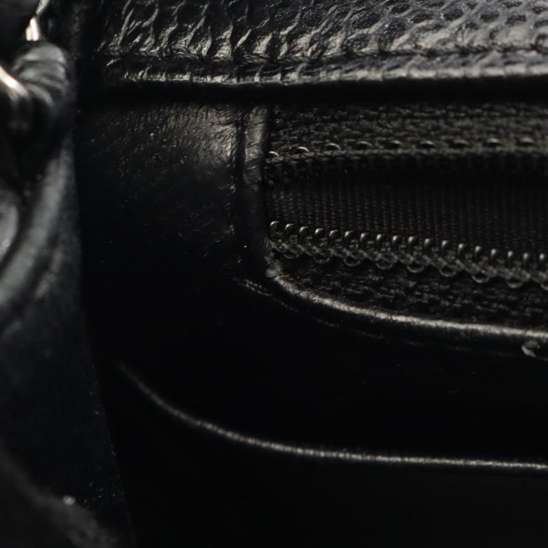 Chanel Shoulder Bag Mini Matelasse Black Leather Calf Mini Matelasse Chain