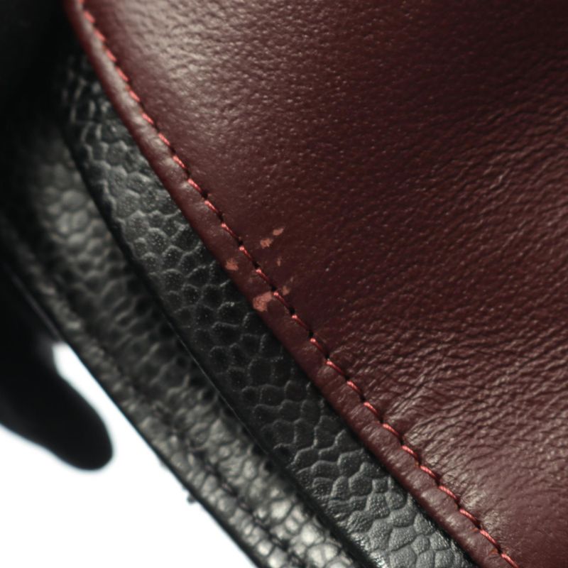 Chanel Shoulder Bag Matelasse W Flap Black Leather Calf Matelasse Double Flap