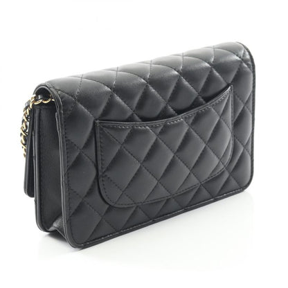 Chanel Shoulder Bag Matelasse Black Lambskin (sheepskin) Matelasse Chain Wallet