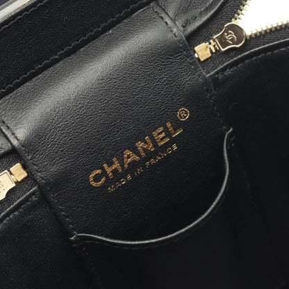 Chanel Shoulder Bag Matelasse Black Leather Calf Matelasse Vanity Chain