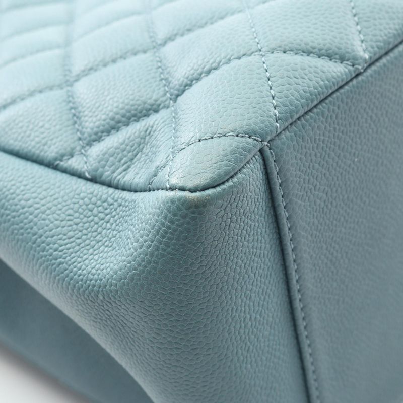 Chanel Tote Bag Matelasse Grand Shopping GST Blue Gray Leather Calf GST Chain