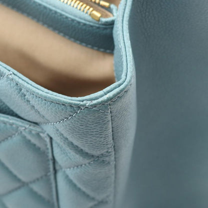 Chanel Tote Bag Matelasse Grand Shopping GST Blue Gray Leather Calf GST Chain