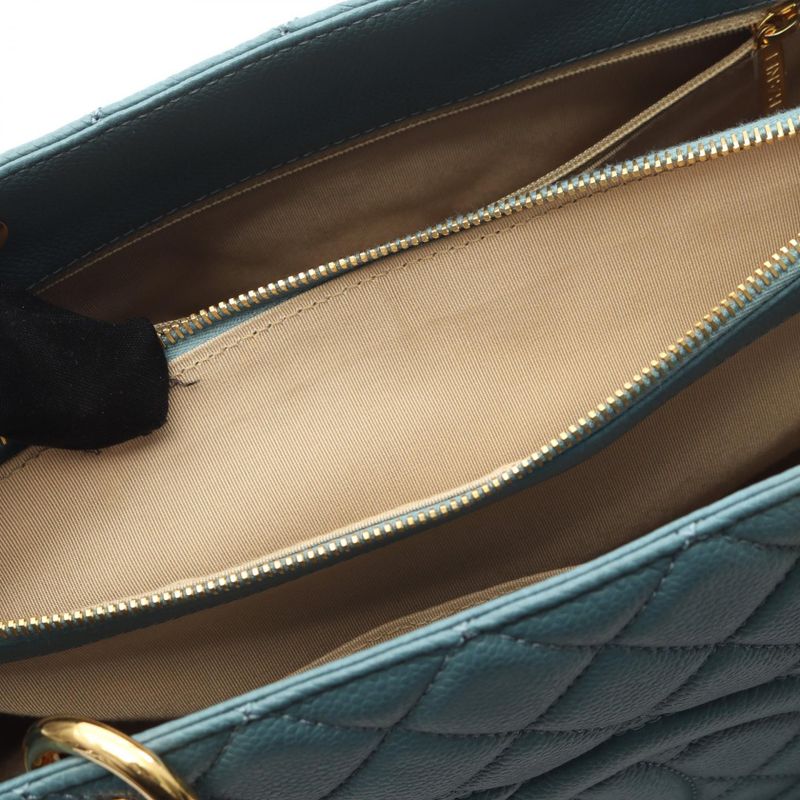 Chanel Tote Bag Matelasse Grand Shopping GST Blue Gray Leather Calf GST Chain