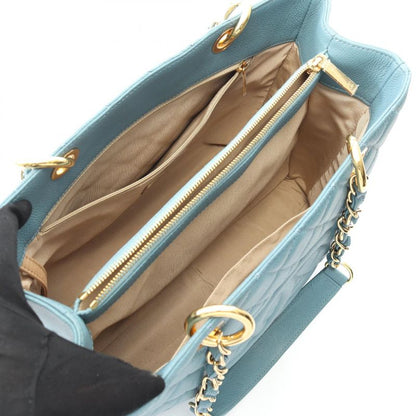 Chanel Tote Bag Matelasse Grand Shopping GST Blue Gray Leather Calf GST Chain