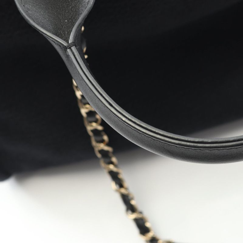 Chanel Tote Bag Deauville Small As3257 Black Canvas Leather Deauville Small