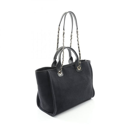 Chanel Tote Bag Deauville Small As3257 Black Canvas Leather Deauville Small