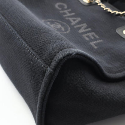 Chanel Tote Bag Deauville Small As3257 Black Canvas Leather Deauville Small
