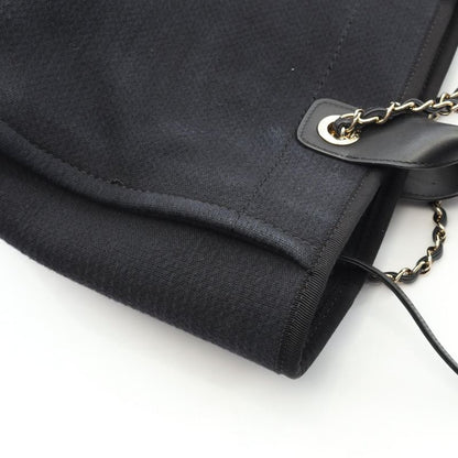 Chanel Tote Bag Deauville Small As3257 Black Canvas Leather Deauville Small