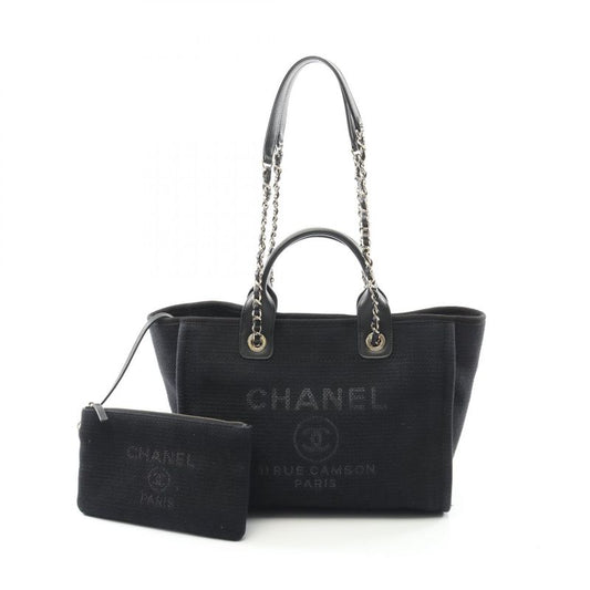 Chanel Tote Bag Deauville Small As3257 Black Canvas Leather Deauville Small