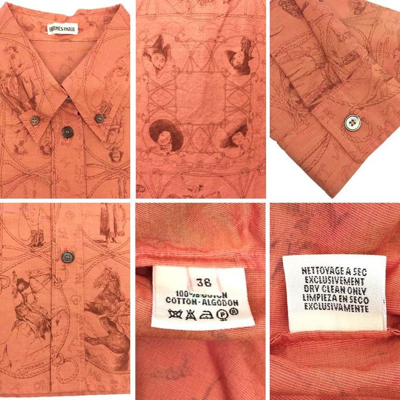 Hermes Long Sleeve Shirt Size 36 Cotton Rodeo Des Cowgirls Rodeo Margiela