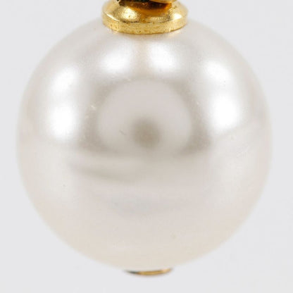 Chanel Coco Mark Hoop Gold Plated And Faux Pearl Ladies 5.8g Earrings