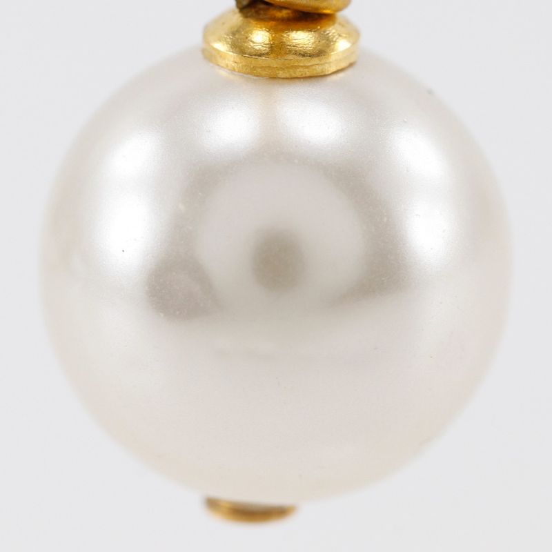 Chanel Coco Mark Hoop Gold Plated And Faux Pearl Ladies 5.8g Earrings