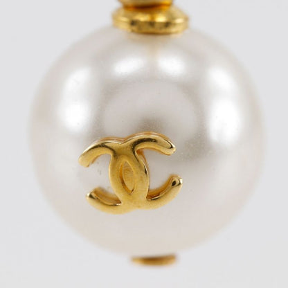 Chanel Coco Mark Hoop Gold Plated And Faux Pearl Ladies 5.8g Earrings