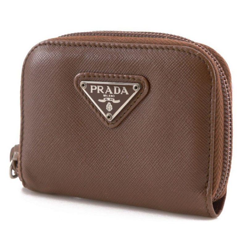 Prada Triangle Logo Leather _ Coin Case