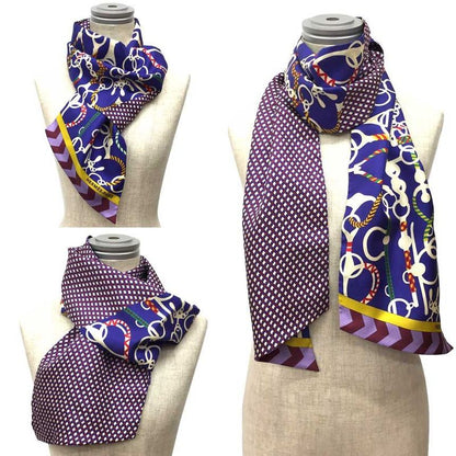 Hermes Silk Tie Scarf MAXI Twilly CUT MAXI Twilly CUT MORS ET Tresse Long Scarf