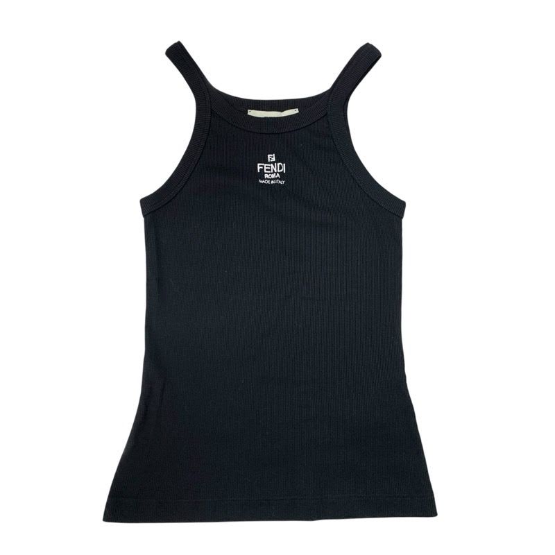 Fendi Top Cotton Black White Logo Tank